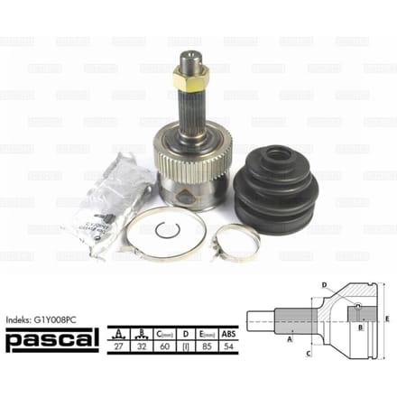 Homokineet reparatie set, aandrijfas PASCAL G1Y008PC