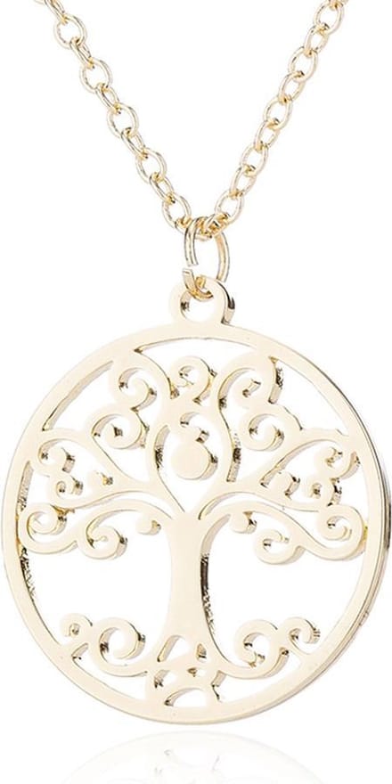 24/7 Jewelry Collection Levensbloem Boom Ketting - Mandala - Cirkel - Goudkleurig