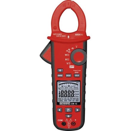 Benning CM 12 Stroomtang Digitaal Datalogger CAT IV 600 V Weergave (counts): 9999