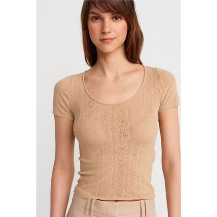 Slim Fit Geribbelde Textuur Blouse