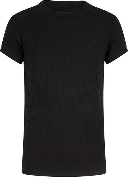 Indian Blue meiden t-shirt met rib contrast Black