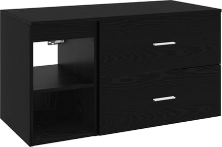 vidaXL - Badkamermeubelset - 2 - st - Zwart - eiken - 92,5 - x - 44,5 - x - 50 - cm