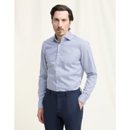 Olymp Signature Overhemd Streep Blauw - Maat 41 - Heren - Overhemden Formeel