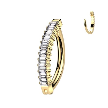 Piercing titanium Baguette hoop ovaal goud - LMPiercings