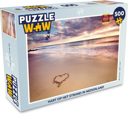 Puzzel Hart op het strand in Nederland - Legpuzzel - Puzzel 500 stukjes