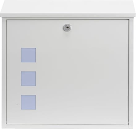 Aire Wandmontage Gegalvaniseerd Staal Afsluitbare Weerbestendige Postbox - Wit - 37x36x11cm