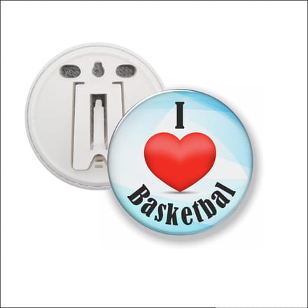 Button Met Clip 58 MM - I Love Basketbal