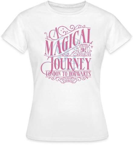 Harry Potter Perron 9 ¾ Ontwerp In Roze & Blauw T-Shirt Dames
