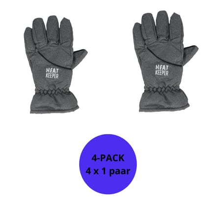 Heatkeeper - Skihandschoenen kinderen - Grijs - 9/12 Jaar - 4-Paar