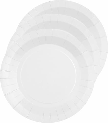 Santex Bordjes karton - 30x - rond - creme wit - 22 cm - feestbordjes