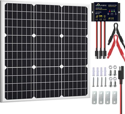 Zonnepaneel Kit - Zonneoplader Onderhouder - Accu Opladen - Waterdichte Controller - 54x54x2.5 cm