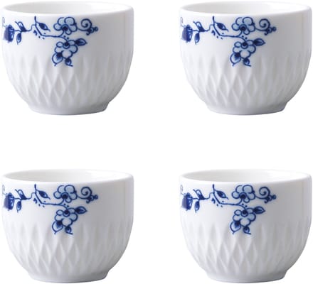 Heinen Delfts Blauw - Eierdopje Blauw Vouw - Porselein - 5 cm - 4 stuks