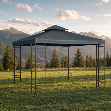 REDOM Vervangingsdak voor Paviljoen 3x3 m – Dubbel Dak – Waterafstotend – Polyester – Grijs