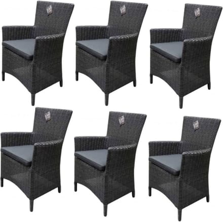 Capri dining tuinstoel antraciet set van 6