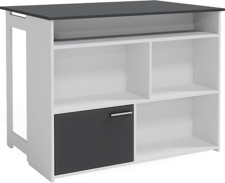 Vicco Dominic Bartafel – 116 x 37 cm 4x open vakken en 1x deur Antraciet/wit