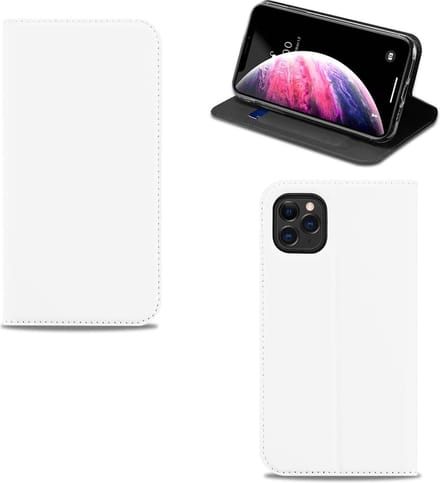 Apple iPhone 11 Pro Max Hoesje Wit met Standaardfunctie