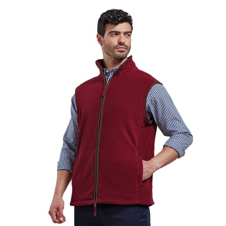 Premier Heren Artisan Fleece Gilet (Bourgogne/Bruin)