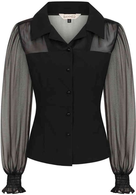 Banned - Bonnie Blouse - M - Zwart