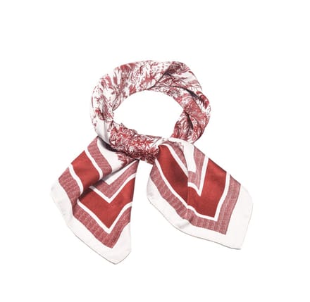 Emilie collection - sjaal - satijn - bordeauxrood - print - vierkant 70 X 70