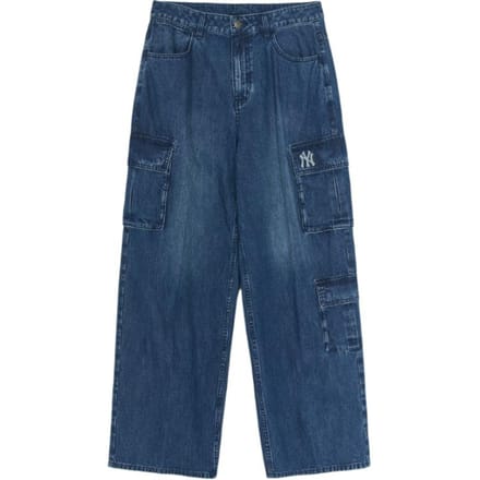 Jean ample à poche avec logo MLB pour homme bas 3LDPB0554-50INS XXL gray