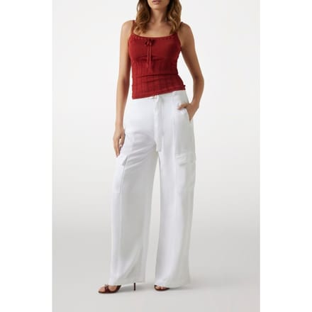 GUESS Agatha Cargo Pure White Taglia: W32 | Pantaloni cargo Outlet | Donna | Bianco
