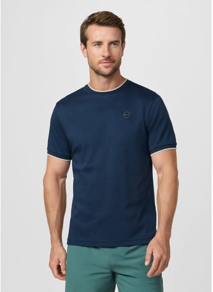 Hackett London T-shirt met marineblauw classic fit-logo