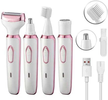 Elektrisch Ontharingsapparaat voor Dames – Lichaam en gezicht 4-in-1 – USB-opladen