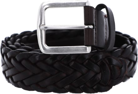Marc O'Polo Leren Riem 35mm Braided Leather Belt W105 Dark Brown Bruine