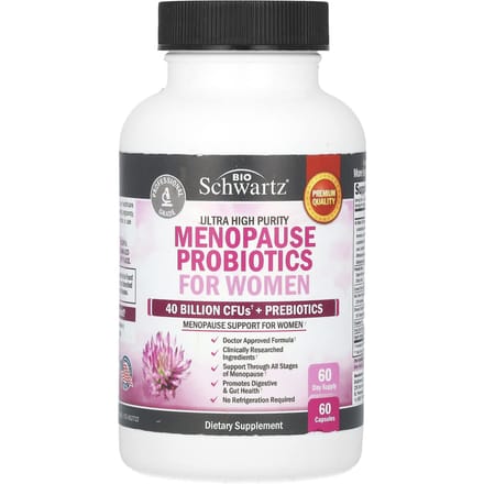 BioSchwartz, Ultra Haute Pureté, Probiotique Ménopause pour Femmes, 60 Capsules