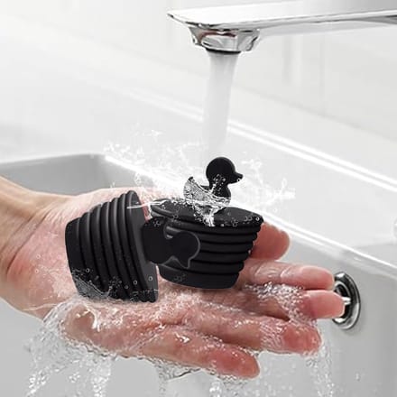 Badkuipstop Eend - Afvoerstop Gootsteen - Water Vasthouden - Schattig Eendenontwerp - 4.7 cm - Zwart