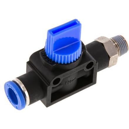 8 mm - R1/8'' Kunststof/Messing 3/2-Weg Handafsluiter Ontluchting aan Draadzijde