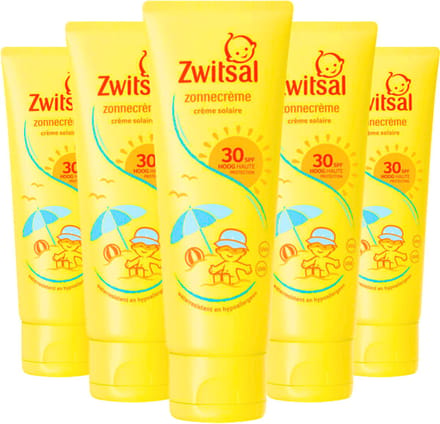 Zwitsal Kids Zonnecreme SPF30+ - Zonnebrand Creme - 5 x 75ml