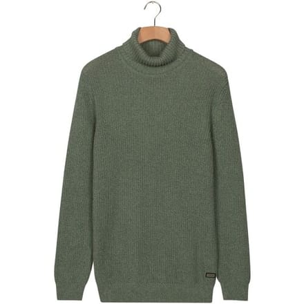 Baileys Trui Rollneck Mouliné Rib Structure Misty Green / male