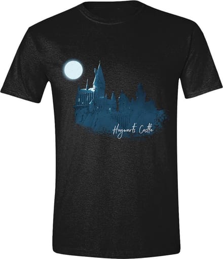 PCMerch Harry Potter - Moon Hogwarts Castle Painted Heren Tshirt - L - Zwart