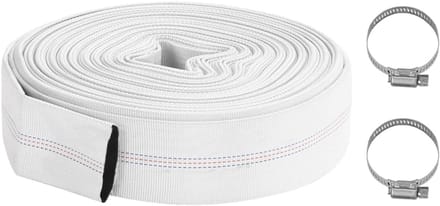 Brandslang PVC - Waterafvoer slang - Tuin bewateren - Versterkte polyester draden - 20 meter 2 inch - Wit