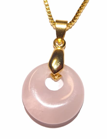Rozenkwarts Mini Donut Hanger Verguld