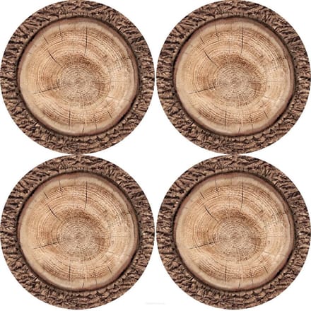 Bertoni - Placemats / tafelmatten set van 4 stuks - Rond - 33 cm, Robina- Bruin