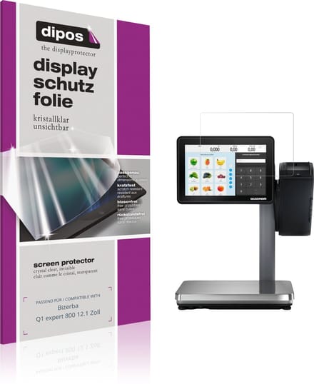 dipos – 2x Beschermfolie geschikt voor Bizerba Q1 expert 800 12.1 Zoll | Krasbestendige & heldere Screenprotector Ultra-Thin
