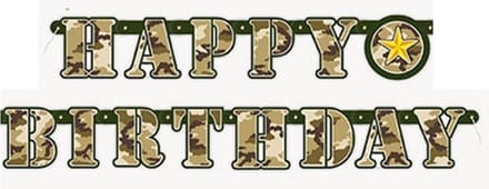 UNIQUE - Militairen camouflage verjaardagsslinger
