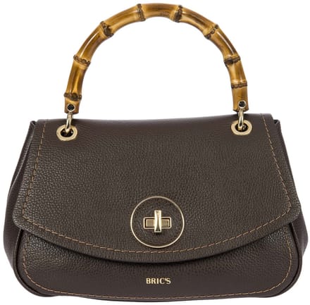 BRIC'S Leren handtas schoudertas Gondola Girasole loop Handbag Ebony donkerbruin