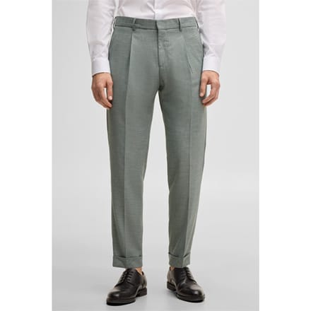 Modulaire pantalon Luis met linnenaandeel, groen