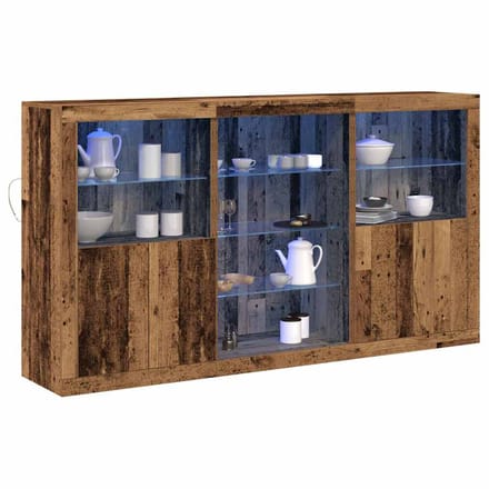 vidaXL - LED - Dressoir - Oudhout - 181,5 - x - 37 - x - 100 - cm - Bewerkt - hout