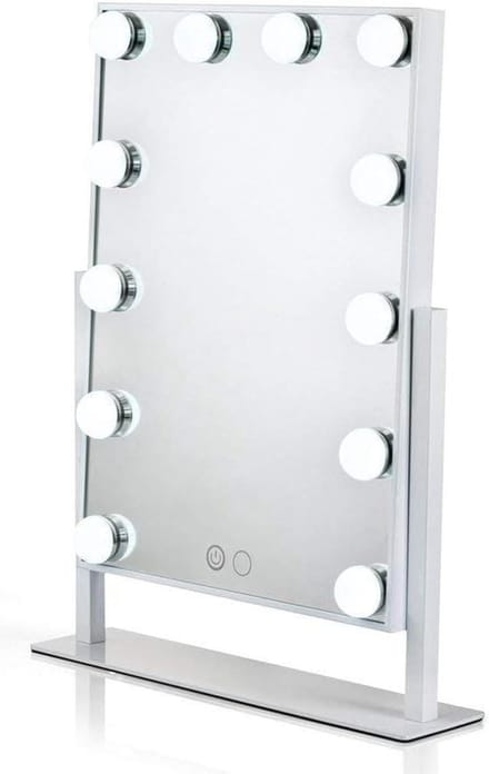 Make-uptafel Hollywood spiegel met verlichting - 12 dimbare LED-lampen - wit