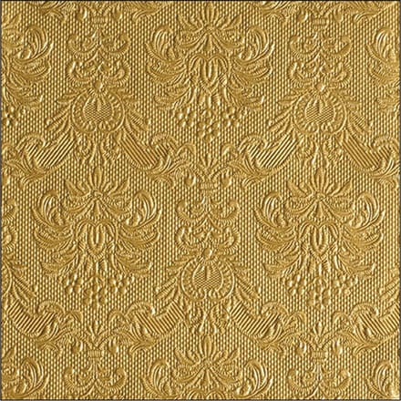 Servetten Luxe - 45x stuks - 40 x 40 cm - goud - barok patroon - 3 laags