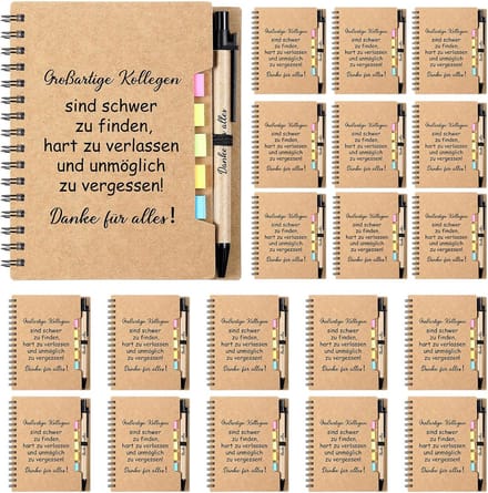 20x Bedank Notitieblokken met Pen voor Collega's en Personeel