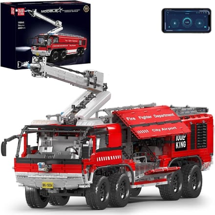 Reddingsvoertuig Bouwset - Technisch Model - Uren Speelplezier - App en Afstandsbediening - 110cm Lengte - rood