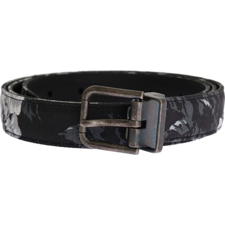 Dolce & Gabbana Mannen Zwarte Kaaiman Linnen Leren Riem