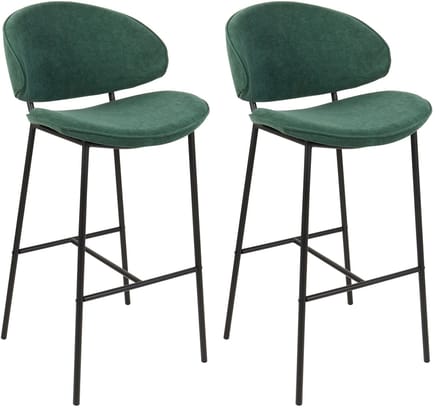KIANA - Barkruk set van 2 - Donkergroen - Polyester