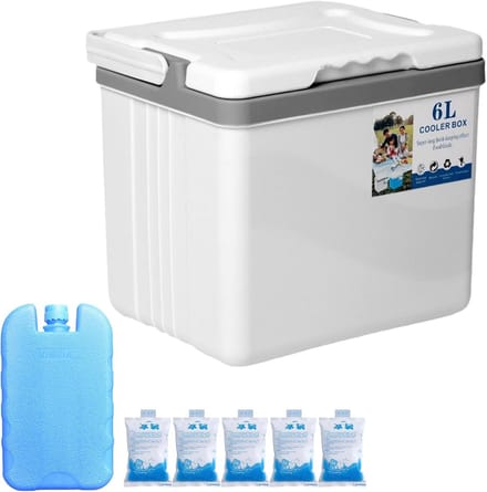 Koelbox 6L - Draagbare Lunchbox - Outdoor Activiteiten - Waterdichte Isolatie - 25x24x27 cm - Wit