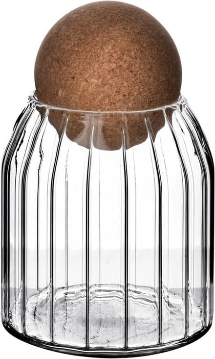 Allesken - Set van 3 decoratieve designs voorraadpotten/containers - Glas+kurk - 475/700/1000ml